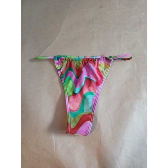 Nasty Gal Bikini Bottom Womens 4 Retro Psychedelic Rave - Picture 5 of 8